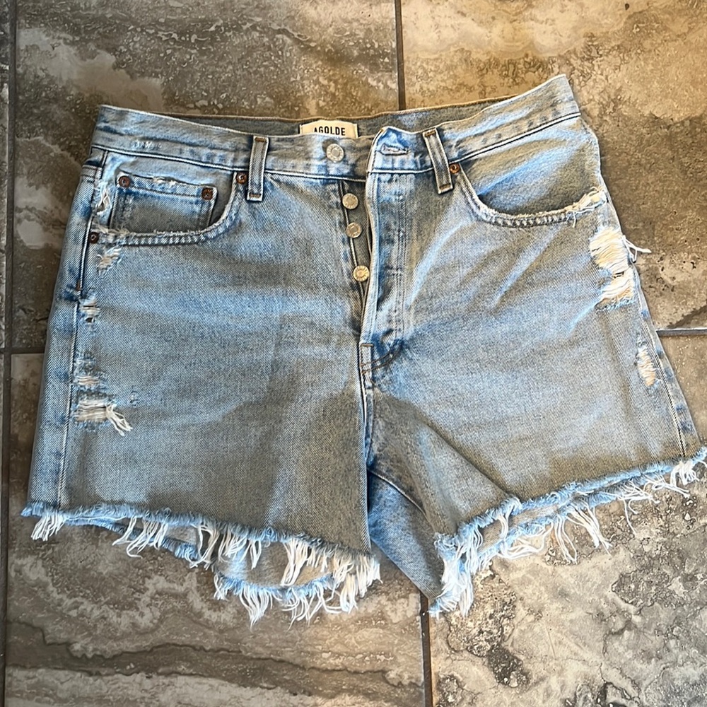 Agolde Parker long jean shorts size 28